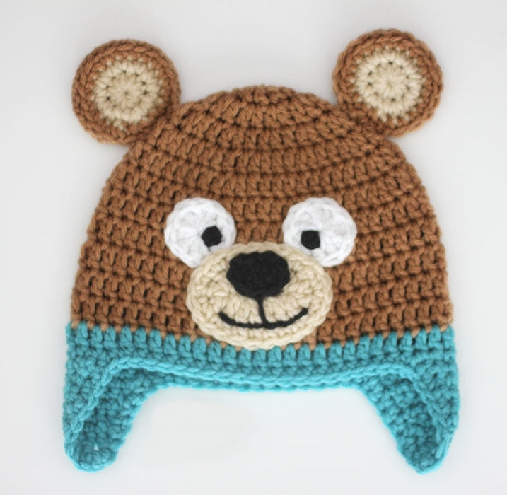 Bear crochet baby cap Beanie-Brown