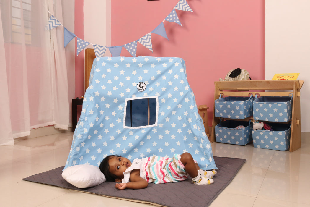CuddlyCoo Wooden PlayGym with Mini Tent - Baby Blue