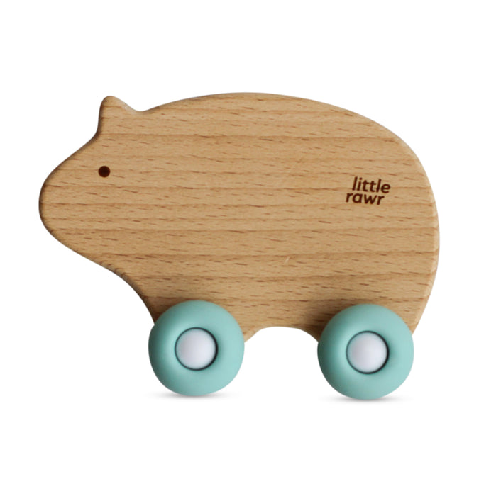 Little Rawr Wood Wheelie Animal-Blue