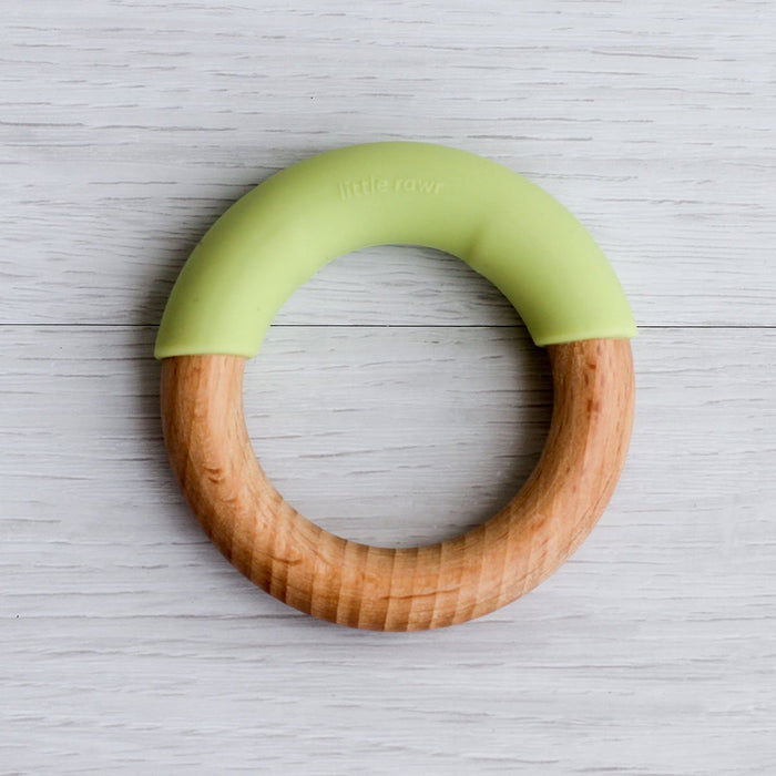 Little Rawr Wood + Silicone Simple Ring -Green