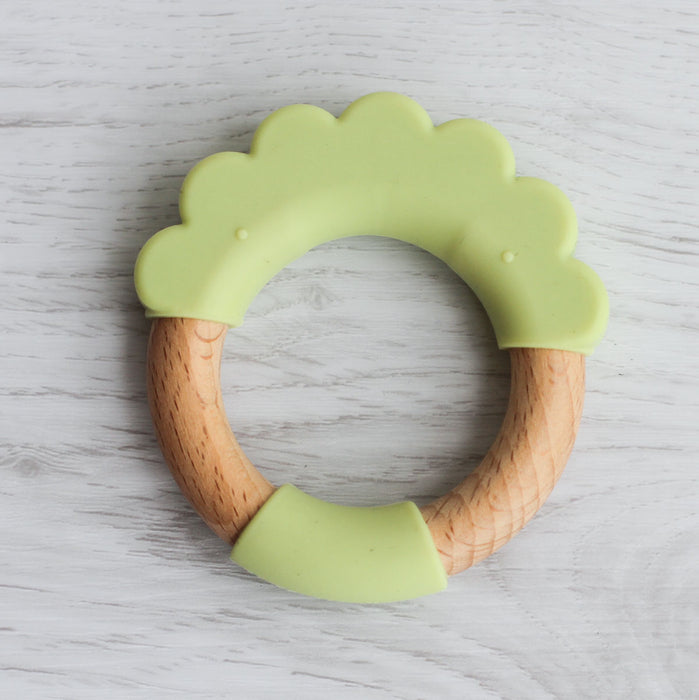 Little Rawr Wood + Silicone Teether Ring - LION