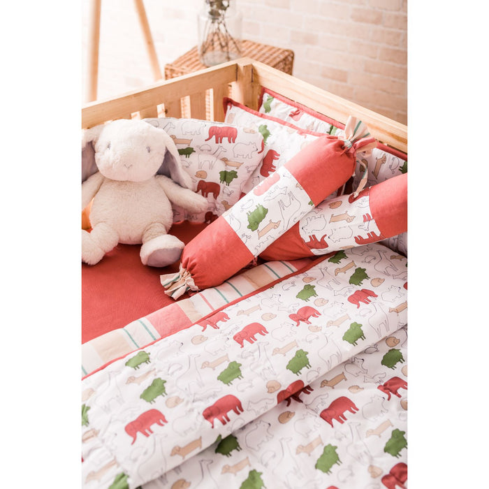 Cot Bedsets- Red Jumbo (7 Items)