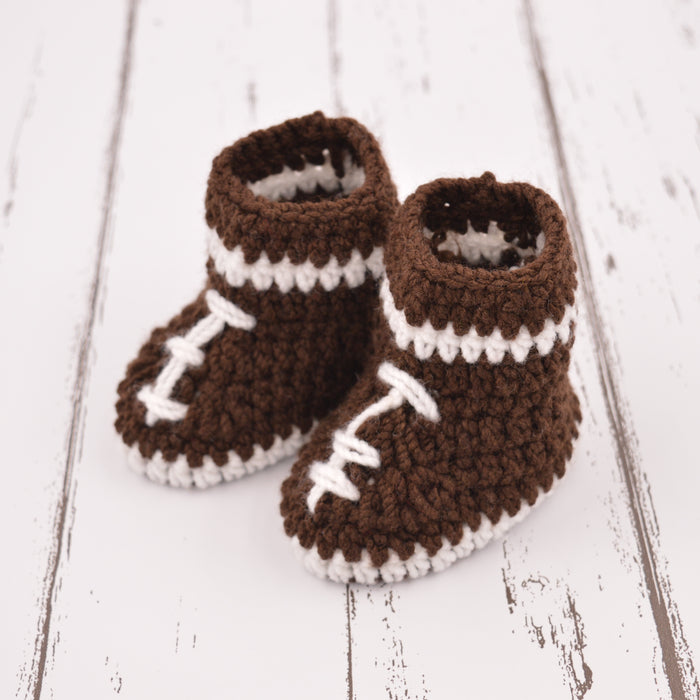 Crochet Baby Booties Woolen Booties-Brown