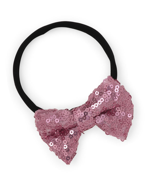 Sequinned Party Bow Headband Set - Pink & Multi-Colored
