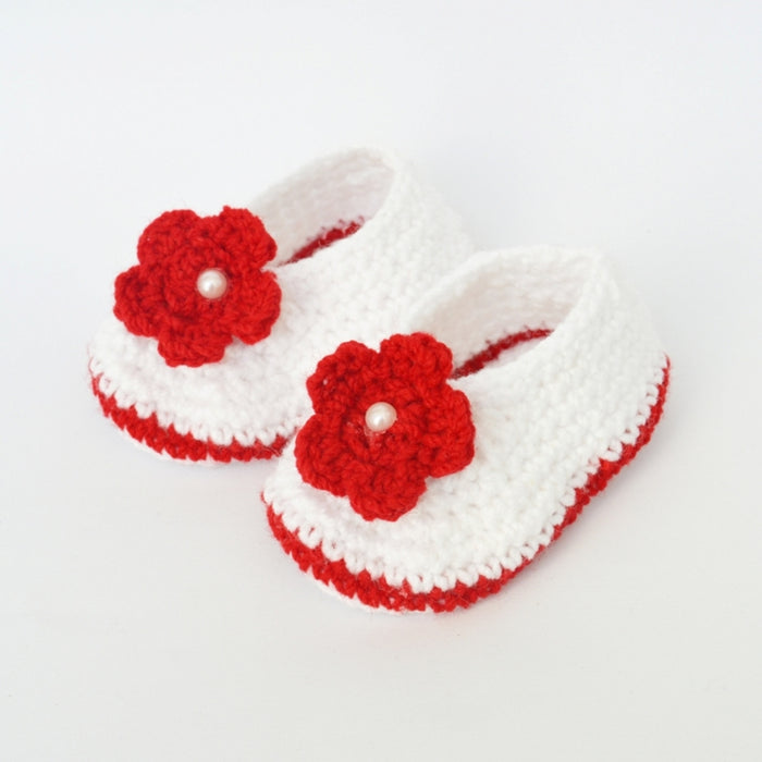 Crochet Baby Booties Woolen Booties-White-14