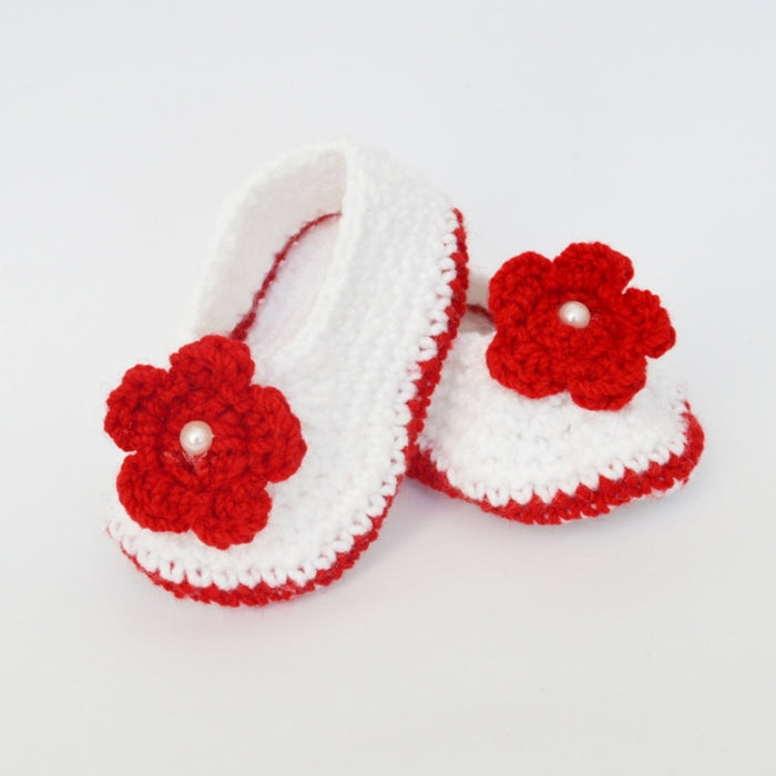 Crochet Baby Booties Woolen Booties-White-14
