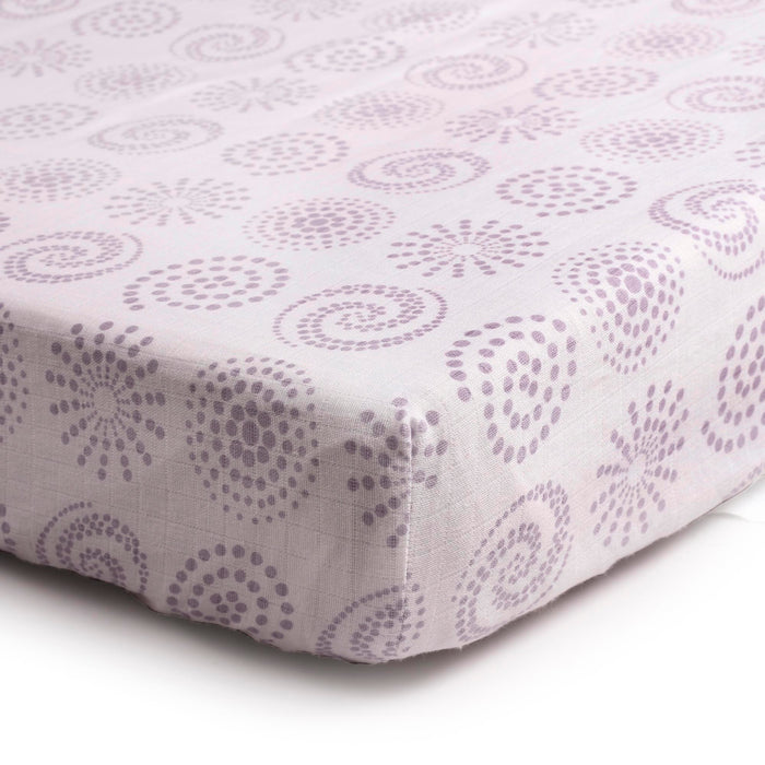 Kaarpas Premium Organic Cotton Muslin Fitted Cot Crib Sheet with Charming Patterns of Circles (Size : 132x68 CM)