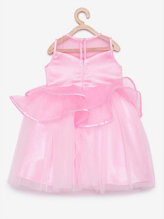 Little Sister Pink Ruffle Gown