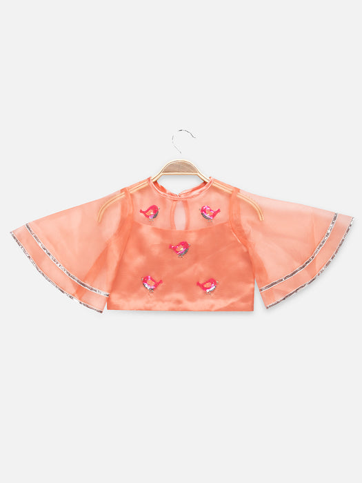 Bell Sleeves Birds Skirt top with name hangings