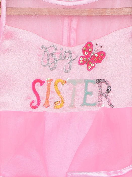 Big Sister Pink Ruffle Gown