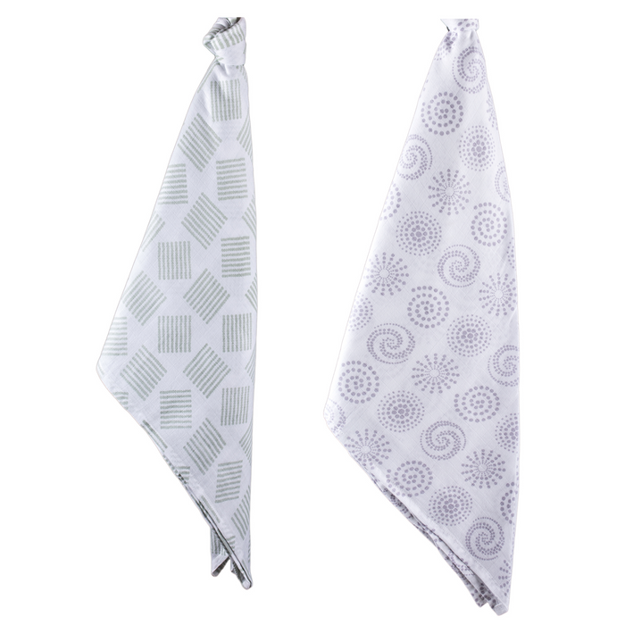 Kaarpas Premium Organic Cotton Muslin Baby Wrap Swaddle with Charming Patterns of Lines & Circles, Pack of 2, (Large 120x120 CM)