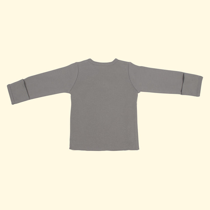 Kaarpas Premium Organic Cotton Front open Side snap Long | Full sleeves T-Shirt | Jhabla, Grey