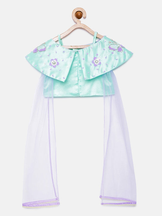 Butterfly Off-shoulder winged top and Skirt