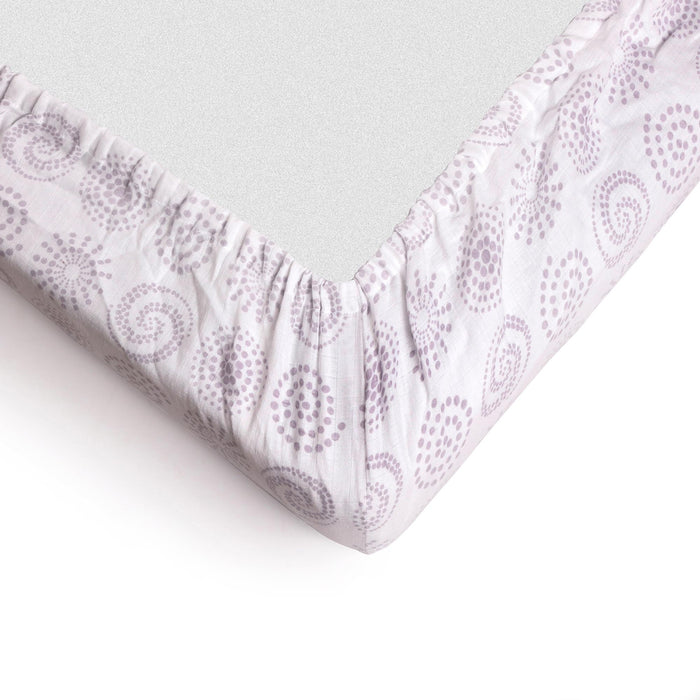 Kaarpas Premium Organic Cotton Muslin Fitted Cot Crib Sheet with Charming Patterns of Circles (Size : 132x68 CM)
