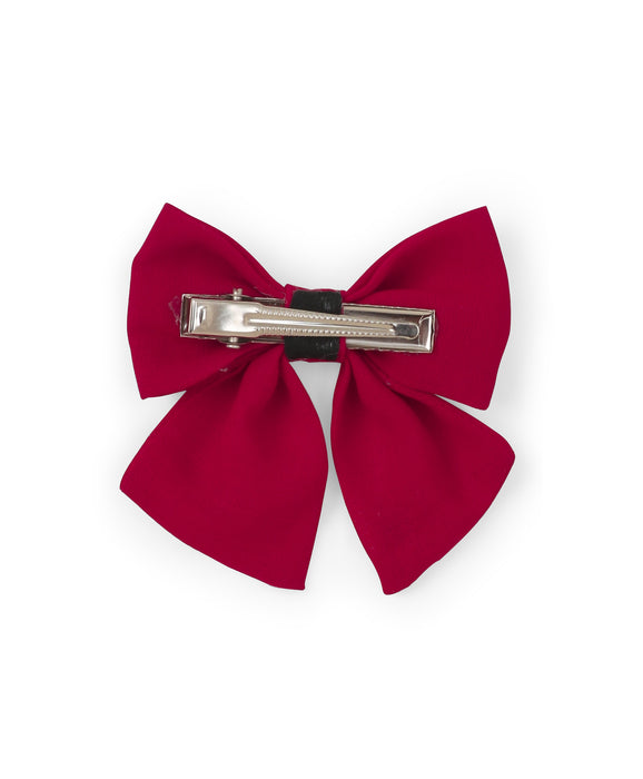 Sailor Bow With Heart Alligator Clip- Red