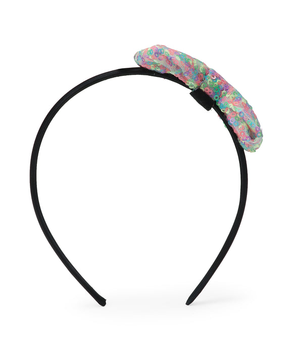 Sequinned Bow Hair Band- Multi-Color