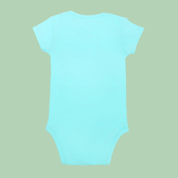 Kaarpas Organic Cotton Baby 2-Piece Hare and Tortoise print Onesie/Bodysuit Pant Set - (Blue & green)