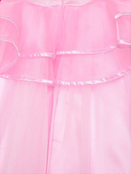 Big Sister Pink Ruffle Gown