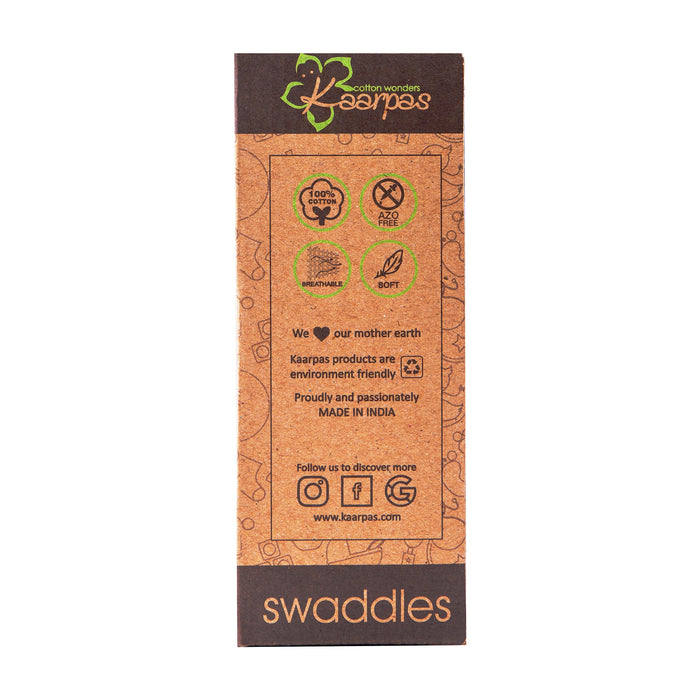 Kaarpas Premium Organic Cotton Muslin Baby Wrap Swaddle With Animal Theme of Sparrow, (Medium 92x92 CM)