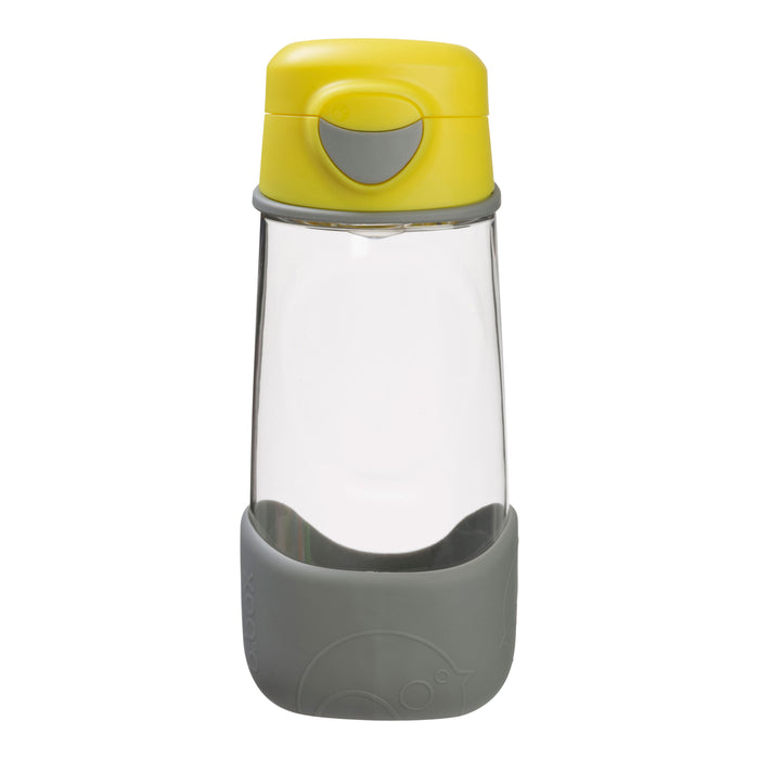 b.box Tritan Sport Spout Drink Bottle 450ml- Lemon Sherbet Yellow Grey