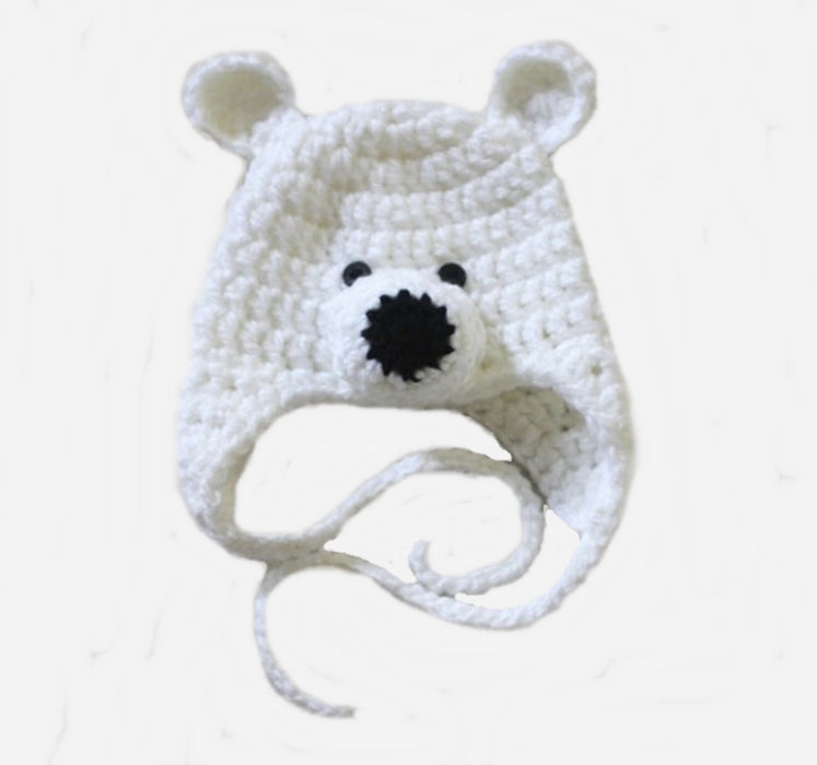 Polarbear Crochet Woolen Baby Cap