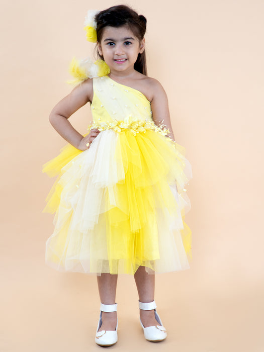 Yellow Shaded Flower Dress