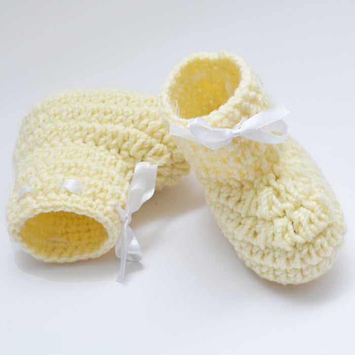 Crochet Baby Booties Woolen Booties-Cream-1