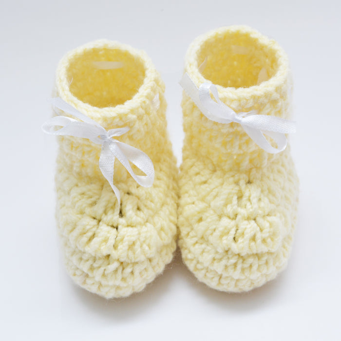 Crochet Baby Booties Woolen Booties-Cream-1