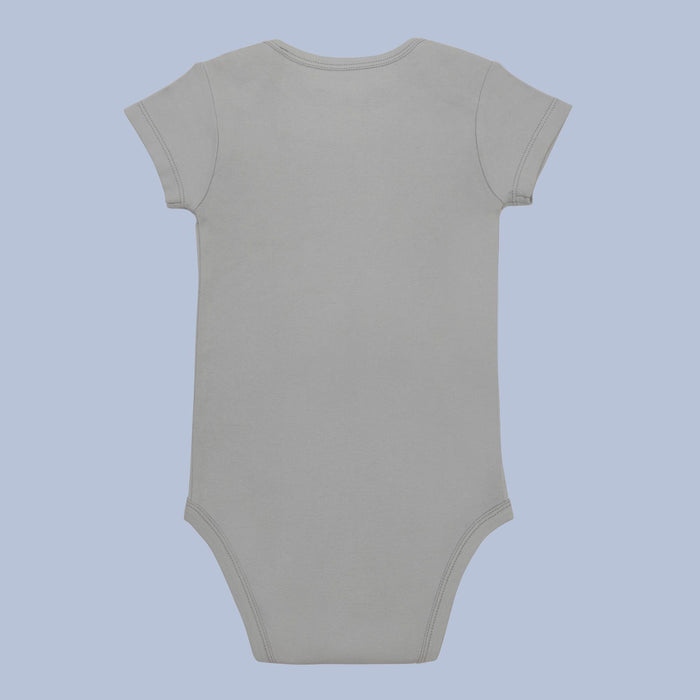Kaarpas Organic Cotton Baby 2-Piece Astronauts and Spaceship print Onesie/Bodysuit Pant Set - (Grey & Blue)