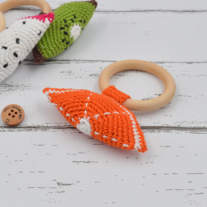 Orange Crochet Rattle