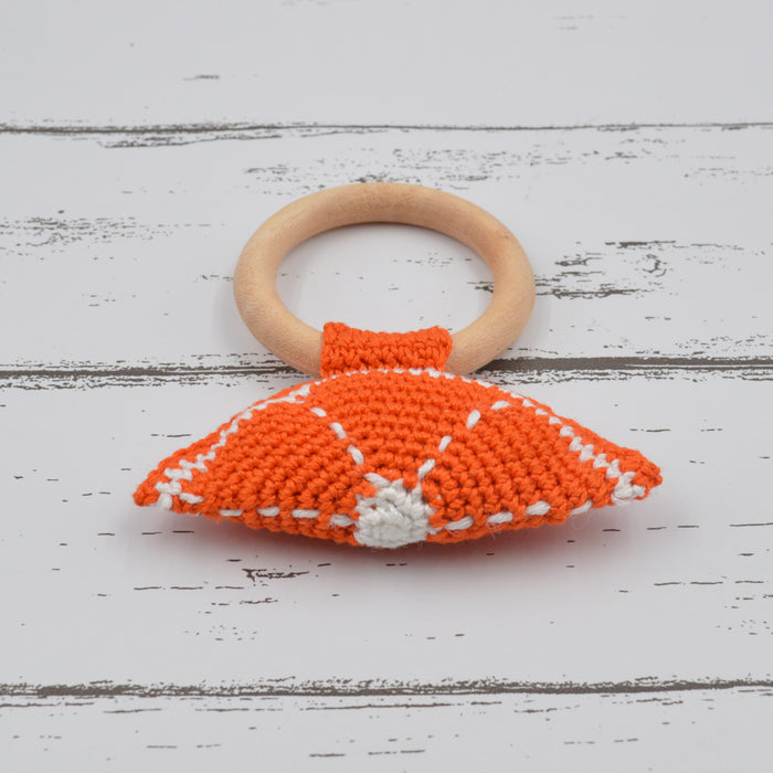 Orange Crochet Rattle