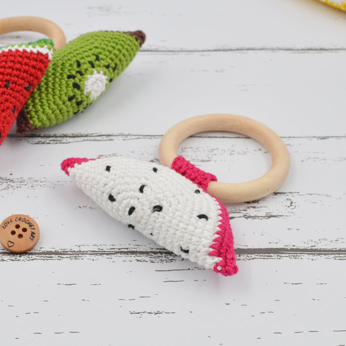 Dragon Fruit Crochet Rattle