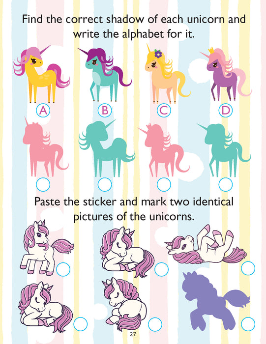 Unicorn Sticker and Activity Book for Children Age 3 - 8 Years - With Bright Stickers to Decorate