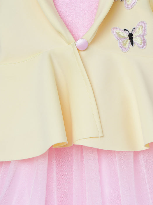 Gown with Butterfly Patch Peplum Jacket