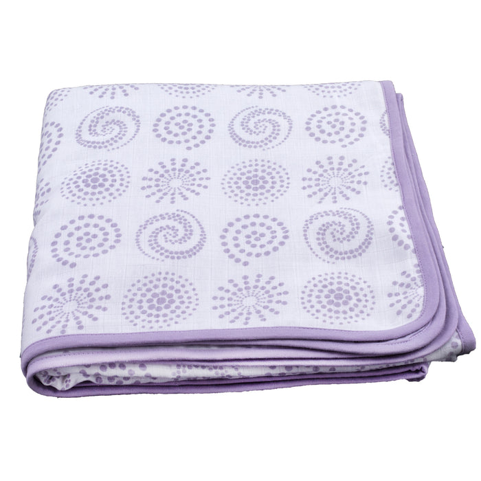 Kaarpas Premium Organic Cotton Muslin 3 Layered Quilt Blanket with Charming Patterns of Circles, (Large : 120x120 CM)