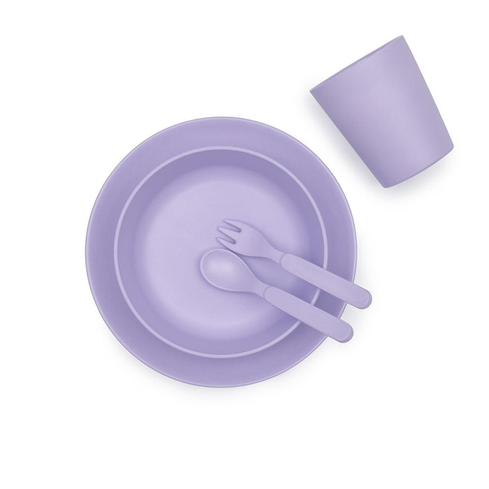 5 Piece Children'S Bamboo Dinner Set - Lilac Purple