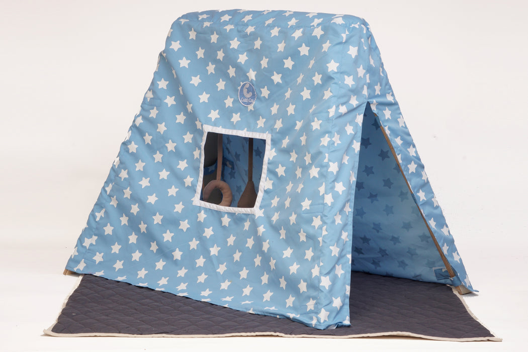 CuddlyCoo Wooden PlayGym with Mini Tent - Baby Blue