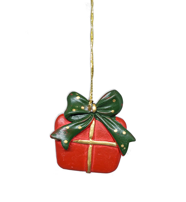 CERAMIC ORNAMENTS - GIFT, CAP, STOCKING, CANDY ( PACK OF 4)