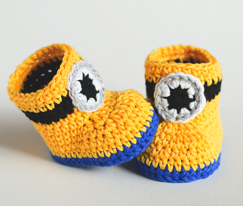 Crochet Baby Booties Woolen Booties-Yellow-1