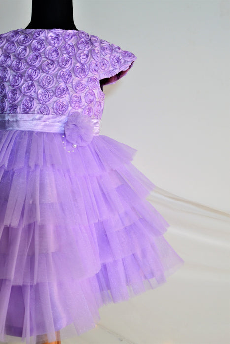 TBT Rose Fluff Ball Dress- Purple