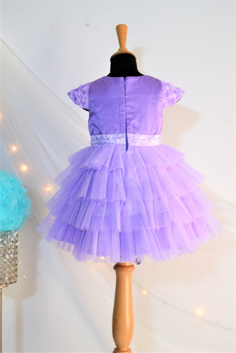 TBT Rose Fluff Ball Dress- Purple