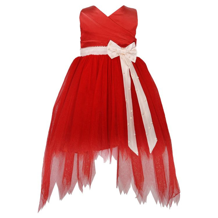 TBT High-Low Bow Dress- Red