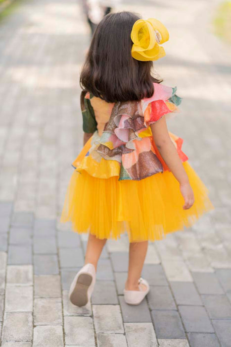 Multi Colour Yellow   Sequiens Dress