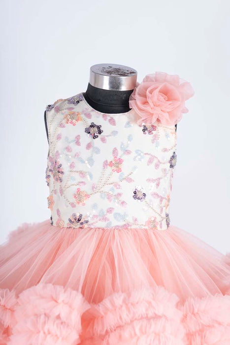 Peach Ruffle Dress