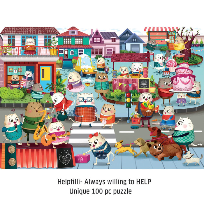 Helpfilli Puzzle (Making Kindness Easy) - 100 Piece Jigsaw Puzzle