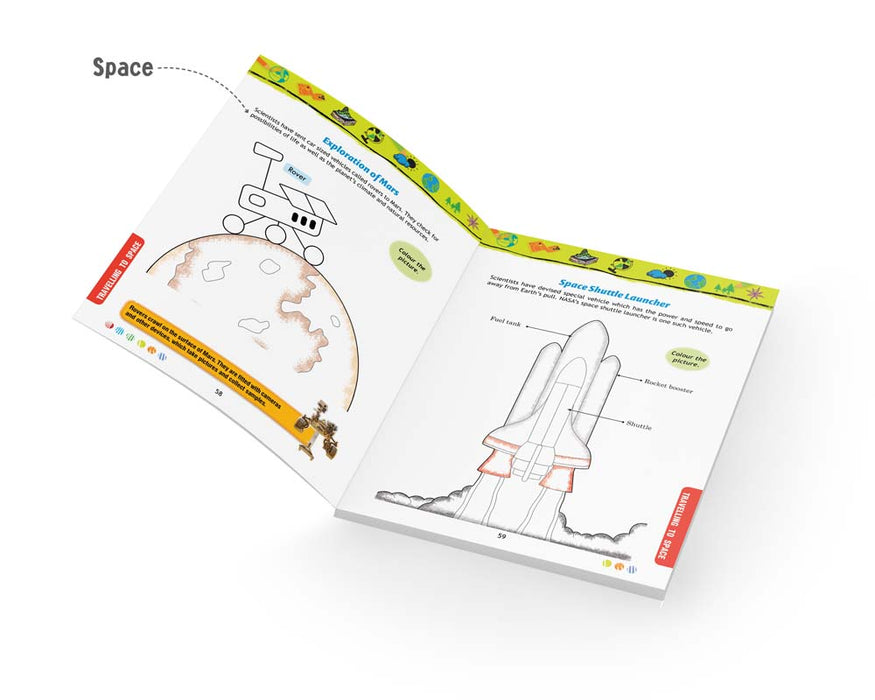 Kids' Space and Earth Colouring Book