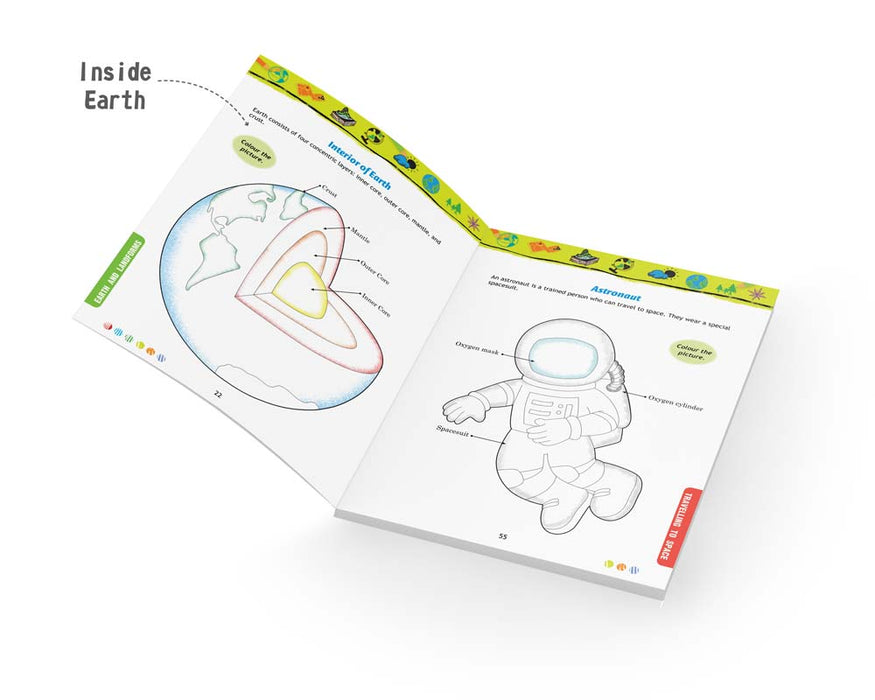 Kids' Space and Earth Colouring Book