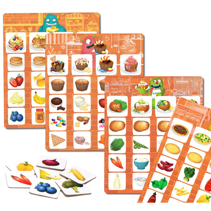 Lettuce Play - Picture Food Bingo, Matching and Memory Preschooler Game