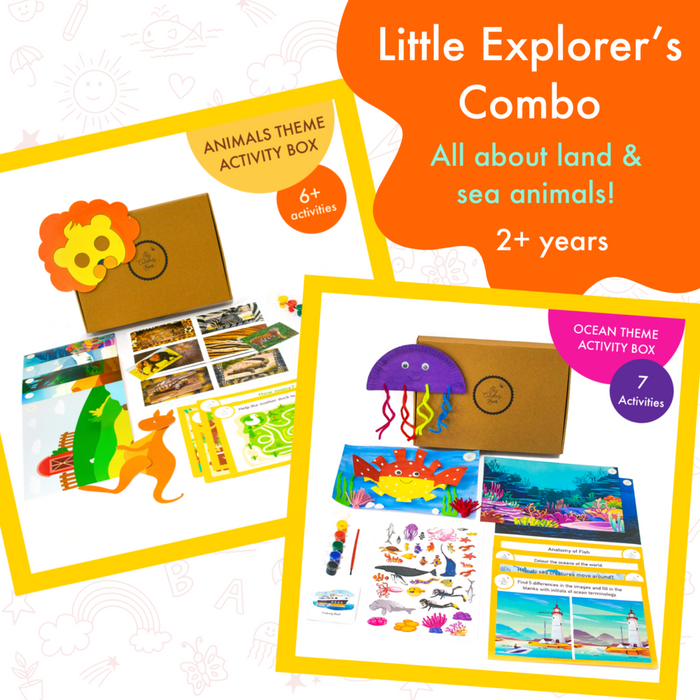 Little Explorer's Combo Activity Boxes Pack: Learn all about Land & Sea Animals