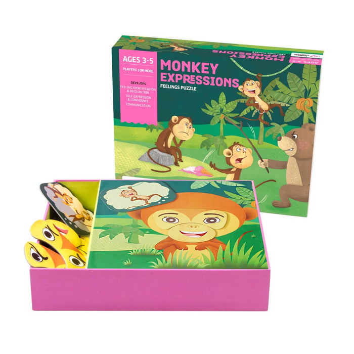 Monkey Expressions Preschool Feelings Magnetic Puzzle